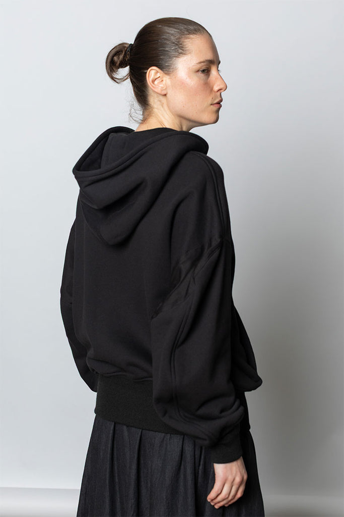 Fleece Collared Blouson Jacket - Black