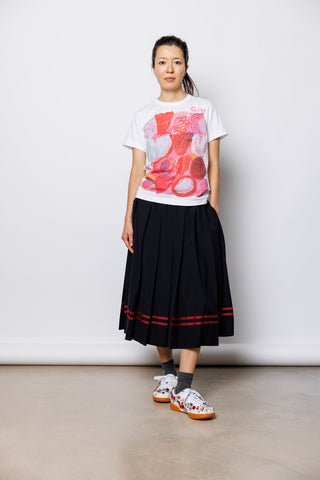 Floral Print Girl Logo T-Shirt - White/Red