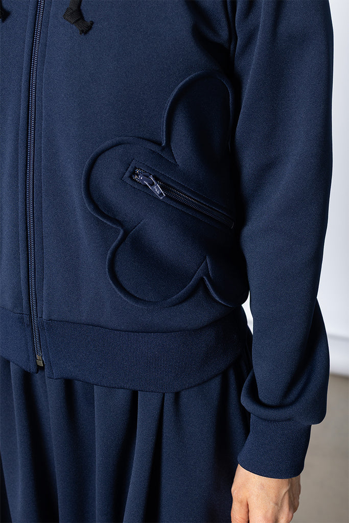 Flower Pocket Track Jacket - Navy