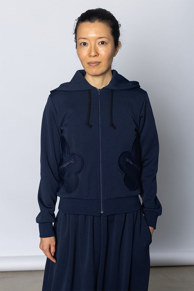 Flower Pocket Track Jacket - Navy