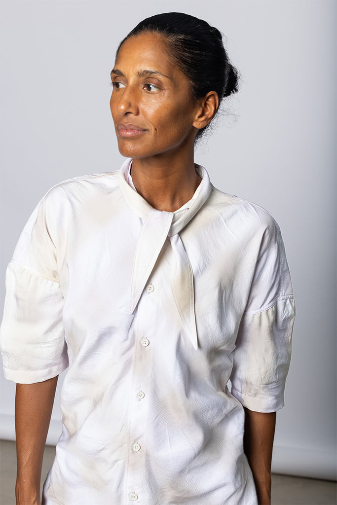 Foulard Short Sleeve Shirt - Vanilla/Jasmin