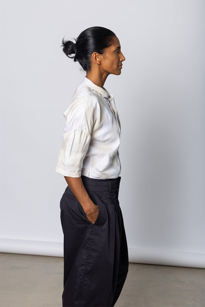 Foulard Short Sleeve Shirt - Vanilla/Jasmin