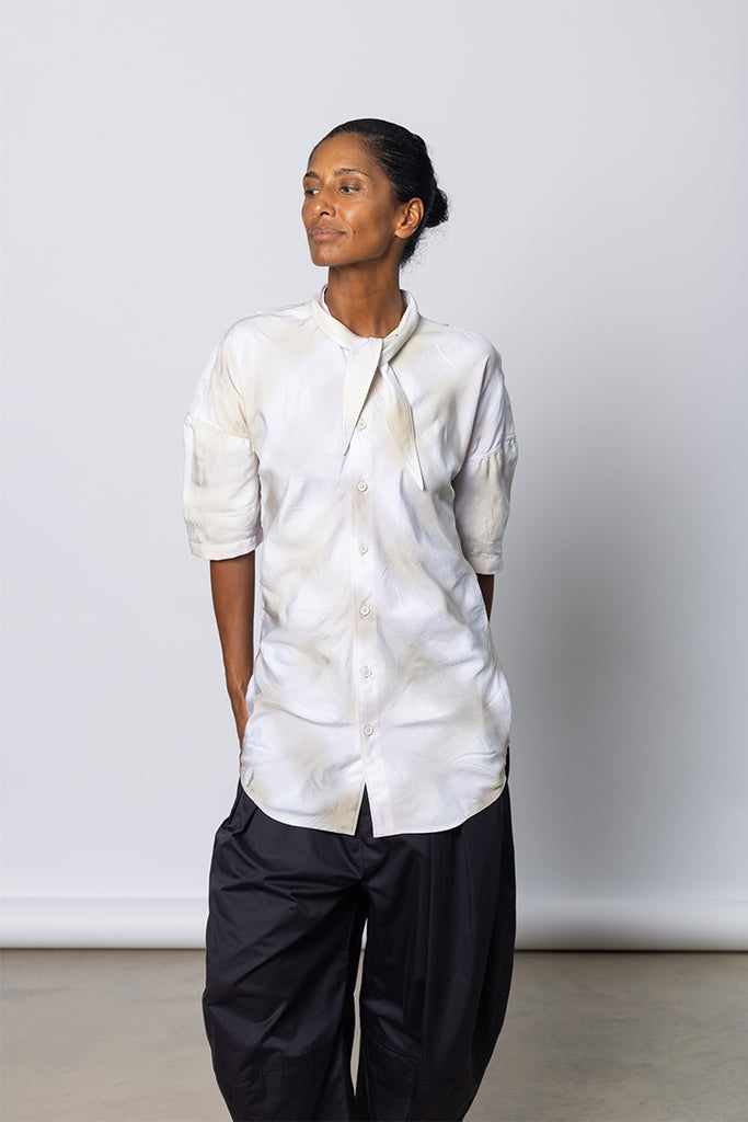 Foulard Short Sleeve Shirt - Vanilla/Jasmin