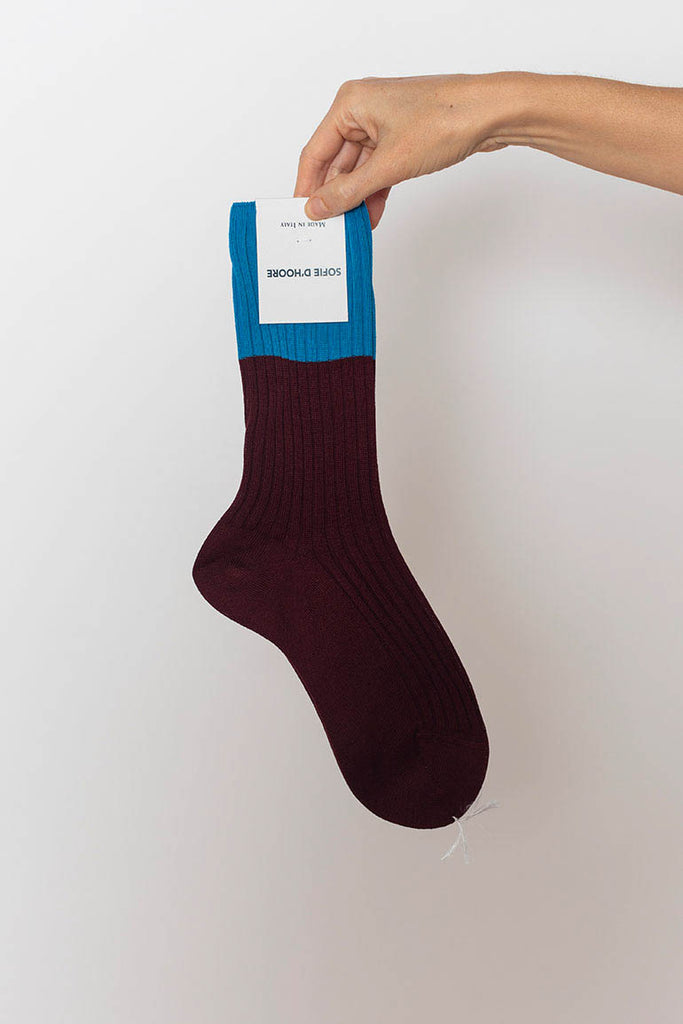 Four Crew Socks - Lagoon/Plum