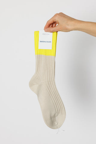 Four Crew Socks - Lemon/Chalk