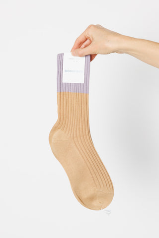 Four Crew Socks - Lilac/Nude