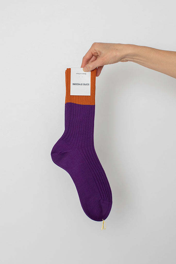 Four Crew Socks - Sienna/Iris