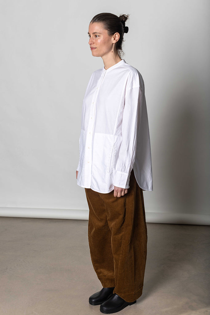 French Knot Cotton Shirt - Natural White