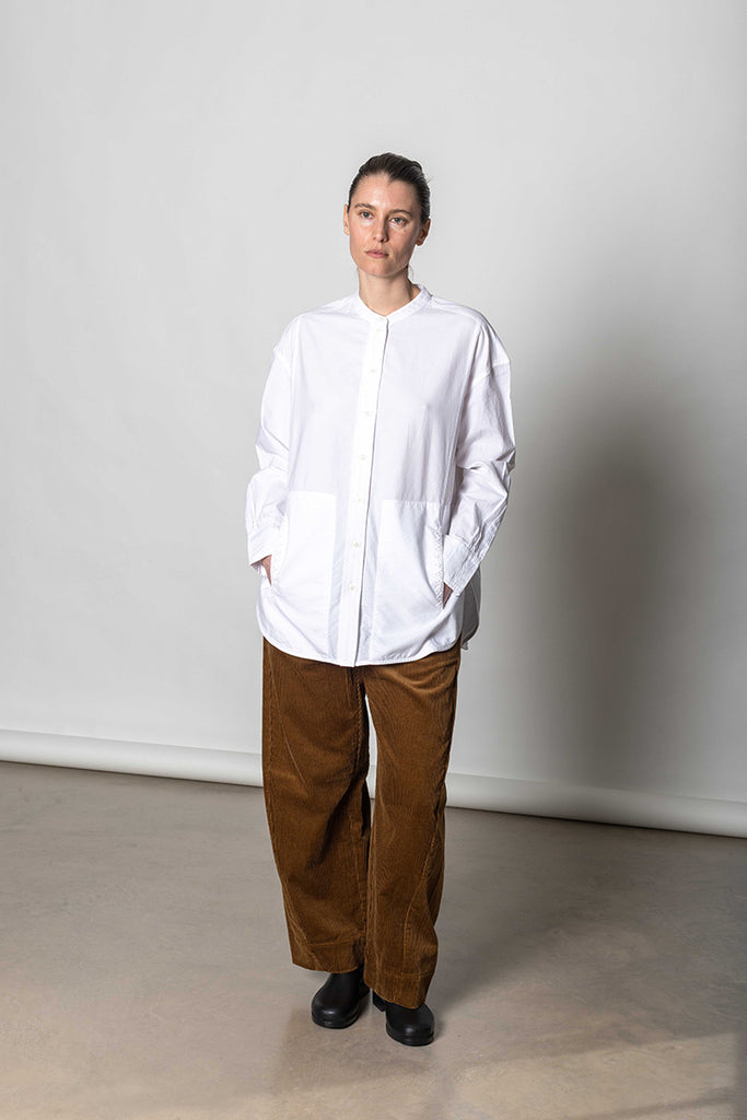 French Knot Cotton Shirt - Natural White