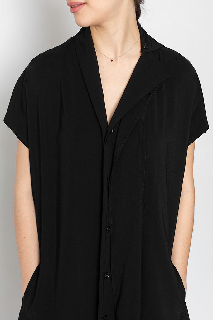 French Sleeve Dress - Black