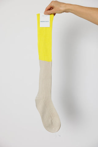 Friday Knee High Socks - Lemon/Chalk