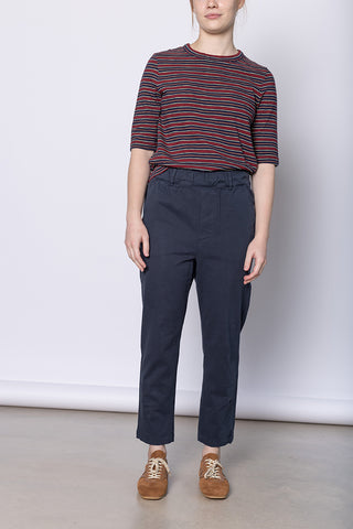 Gabi Cotton Twill Pull On Trousers - Storm Blue