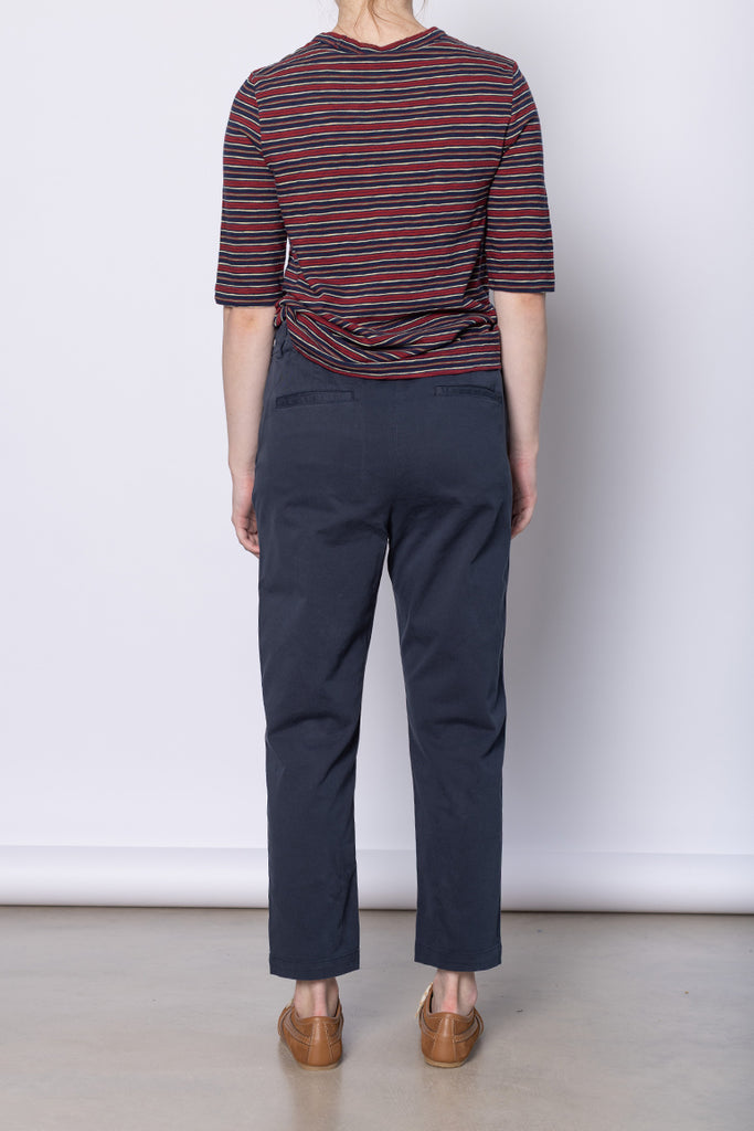 Gabi Cotton Twill Pull On Trousers - Storm Blue