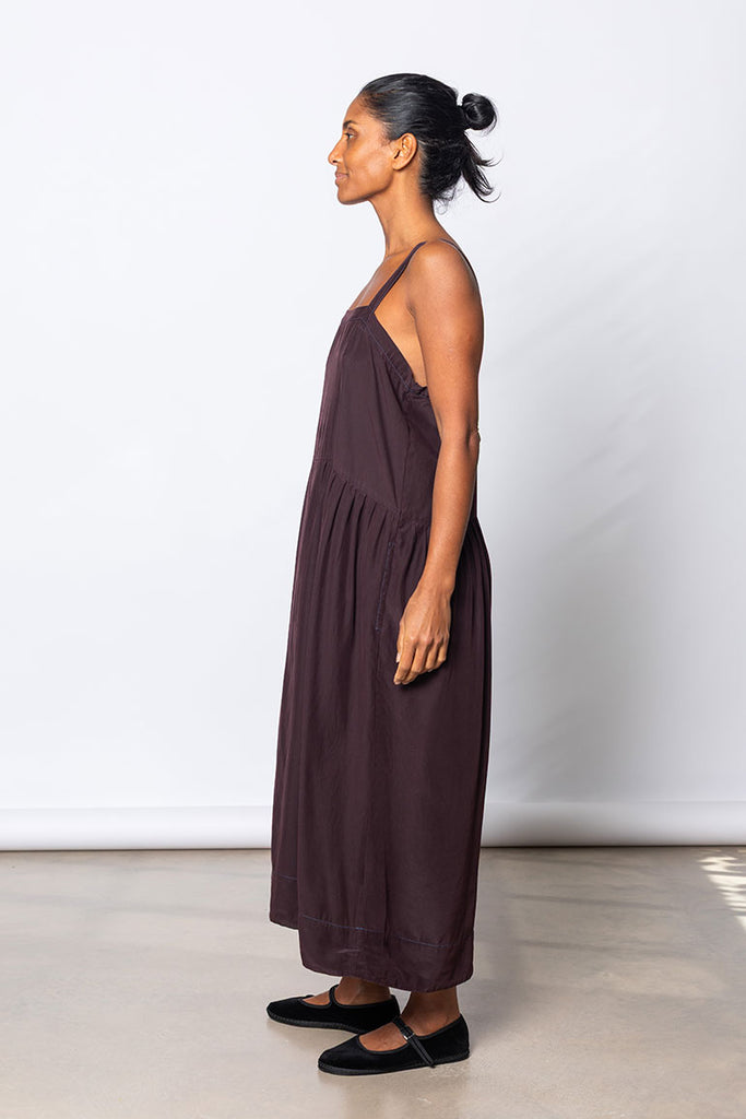 Garment Dyed French Slip Dress - Pecan