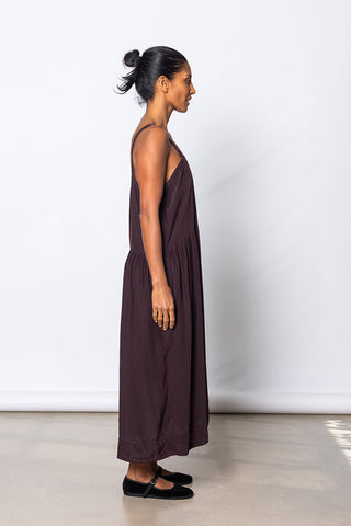 Garment Dyed French Slip Dress - Pecan
