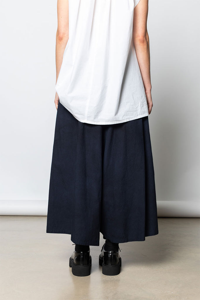 Garment Dyed Gathered Pants - Navy