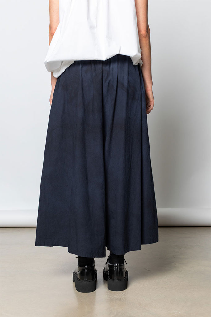 Garment Dyed Gathered Pants - Navy