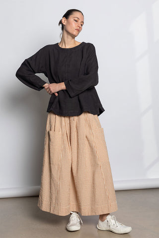 Garment Dyed Linen Top - Black Pepper