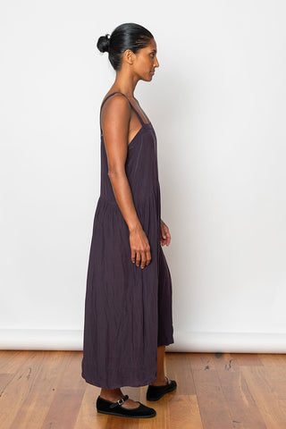 Garment Dyed Silk French Slip Dress - Deep Purple