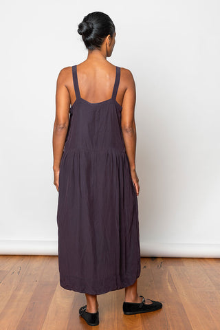 Garment Dyed Silk French Slip Dress - Deep Purple