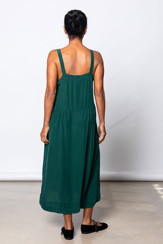Garment Dyed Silk French Slip Dress - Jungle