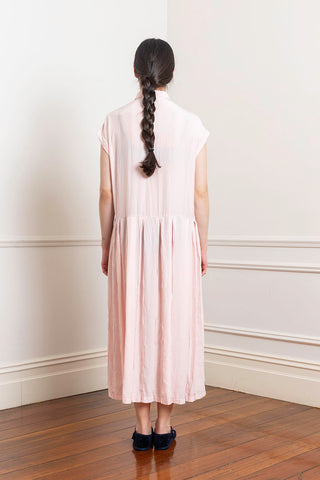 Garment Dyed Silk Shirt Dress - Pale Pink