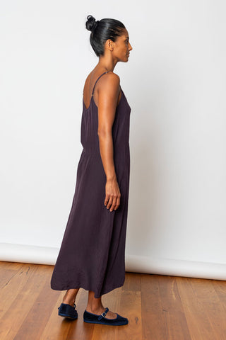 Garment Dyed Silk Slip Dress - Deep Purple