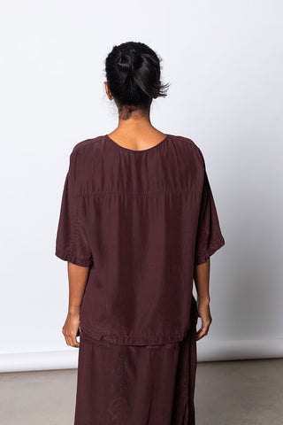 Garment Dyed Silk T-Shirt - Pecan
