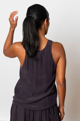 Garment Dyed Silk Tank - Deep Purple