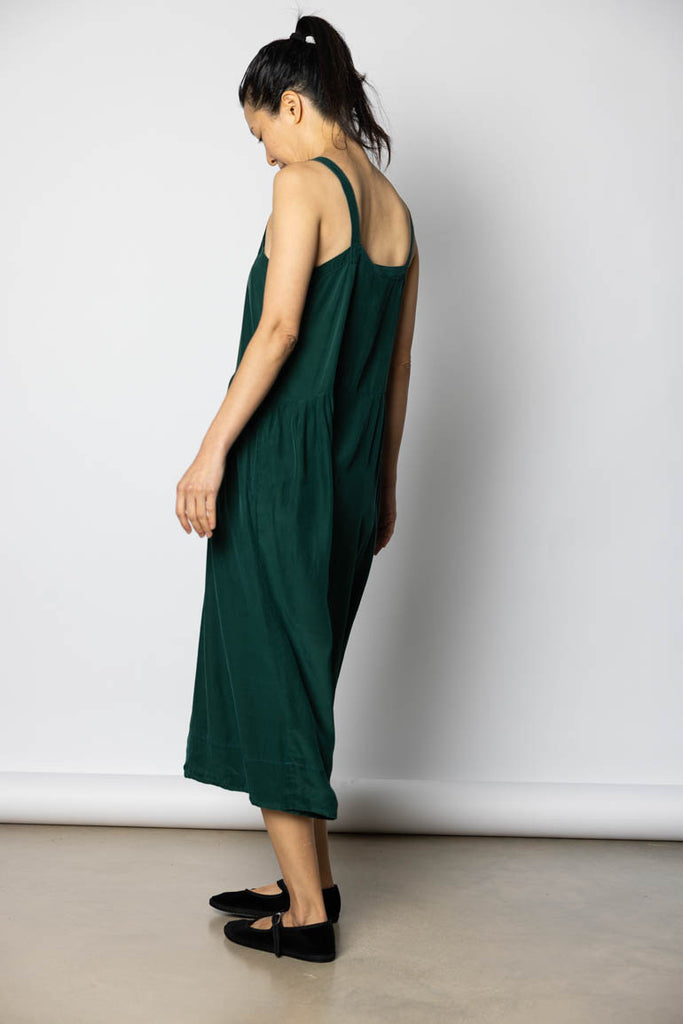 Garment Dyed Silk French Slip Dress - Jungle