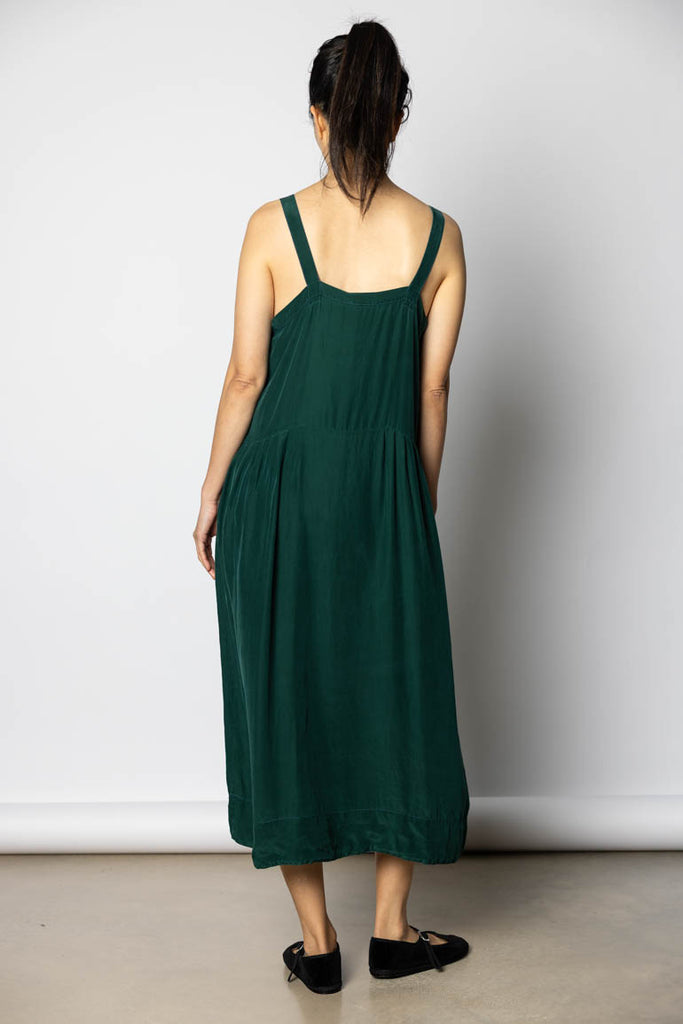 Garment Dyed Silk French Slip Dress - Jungle
