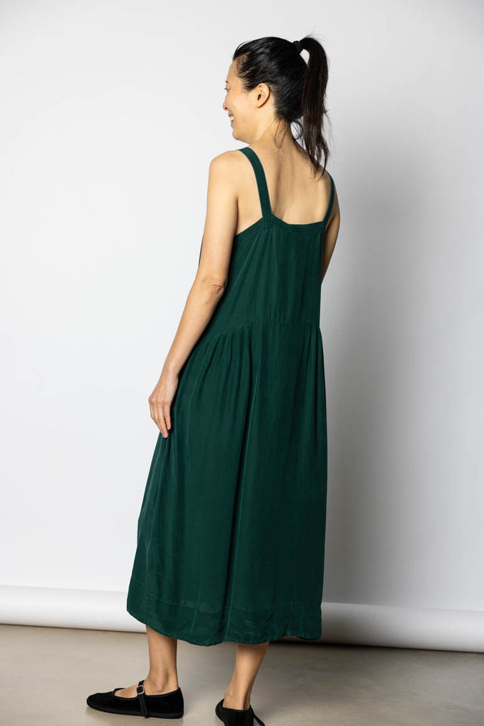 Garment Dyed Silk French Slip Dress - Jungle