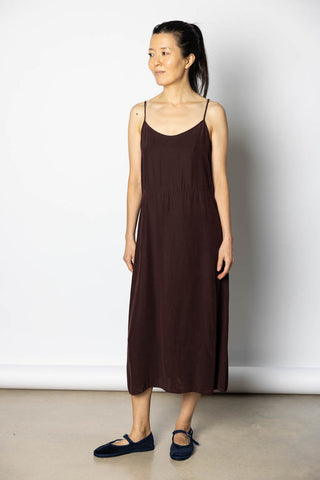 Garment Dyed Silk Slip Dress - Pecan