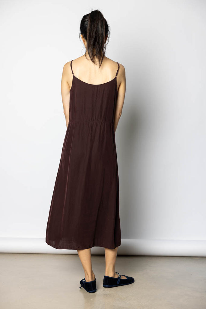 Garment Dyed Silk Slip Dress - Pecan