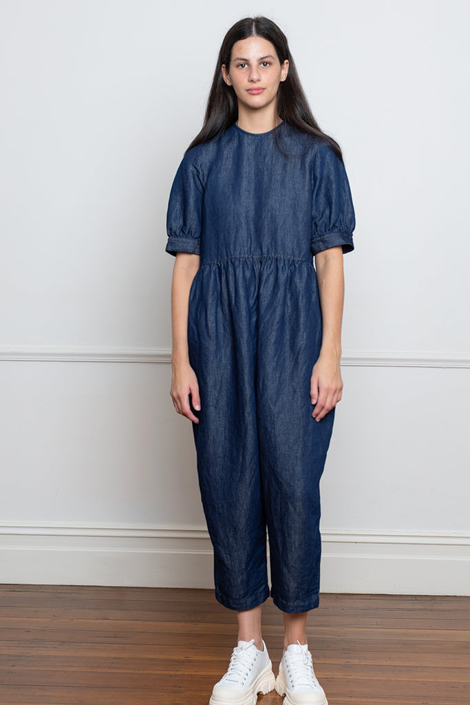 Gathered Short Sleeve Overalls