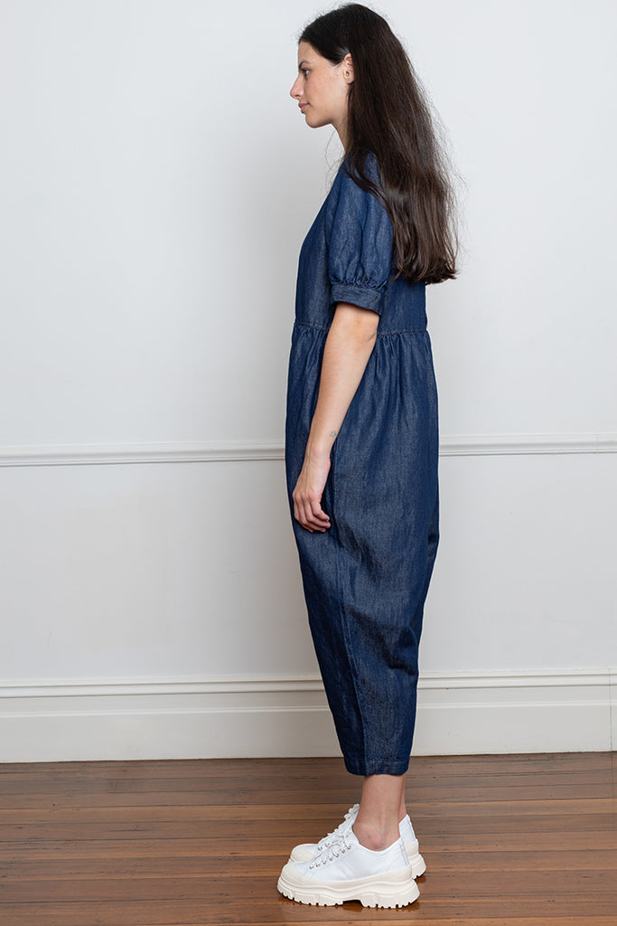 Gathered Short Sleeve Overalls