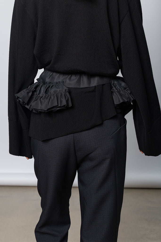 Georgie Ruffled Cotton Belt - Black