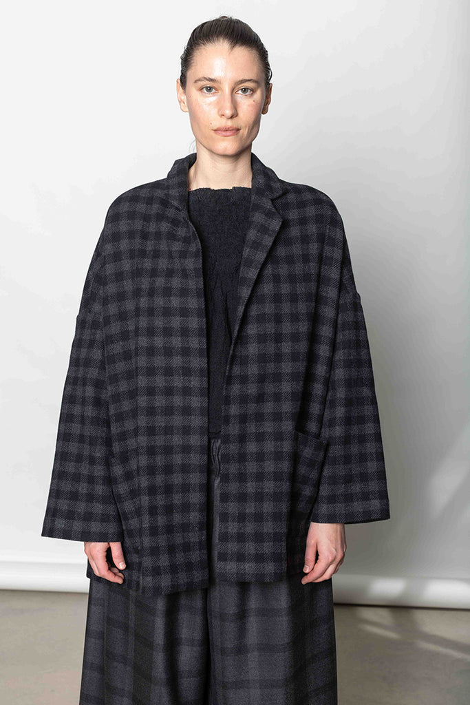 Giacca Jacket Gladiolo Bianco Check - Nero/Grigio
