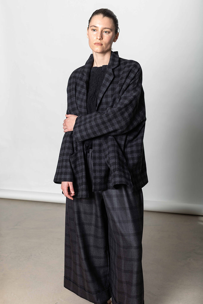 Giacca Jacket Gladiolo Bianco Check - Nero/Grigio