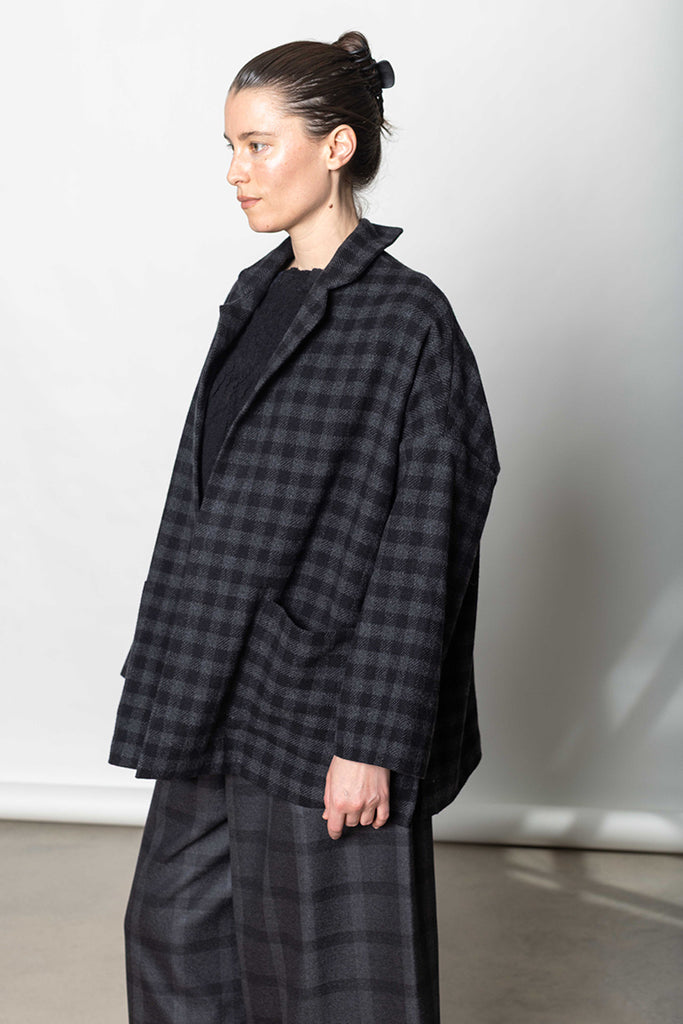 Giacca Jacket Gladiolo Bianco Check - Nero/Grigio