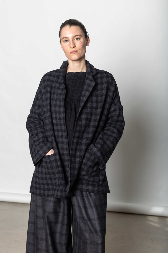 Giacca Jacket Gladiolo Bianco Check - Nero/Grigio