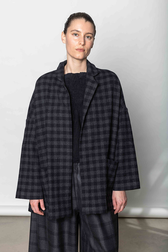 Giacca Jacket Gladiolo Bianco Check - Nero/Grigio