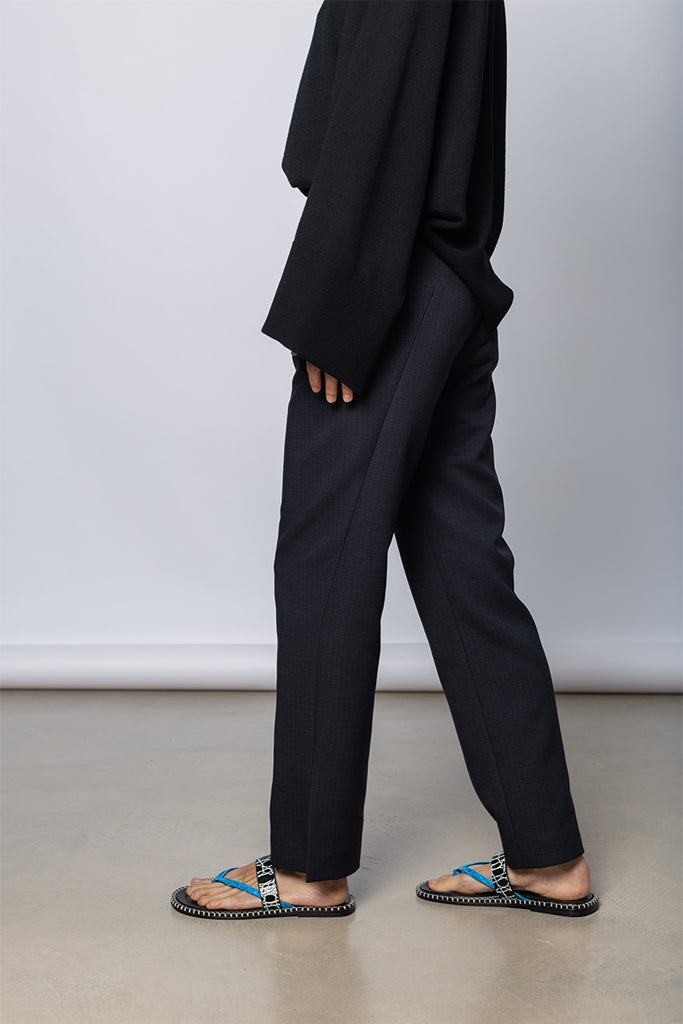 Gingham Posy Pants - Midnight