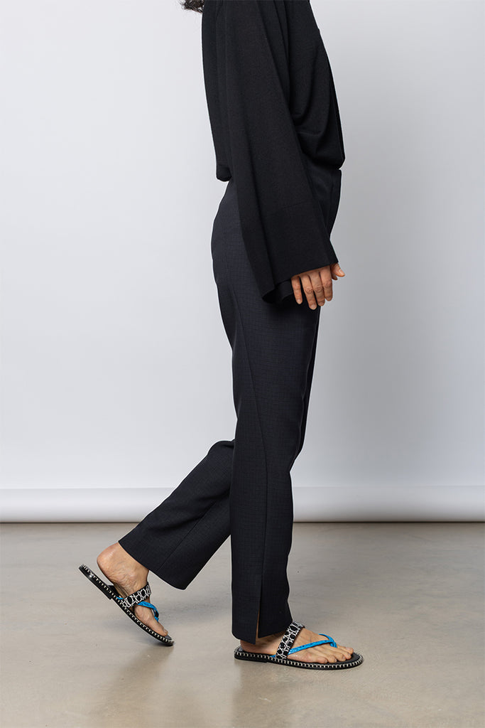 Gingham Posy Pants - Midnight