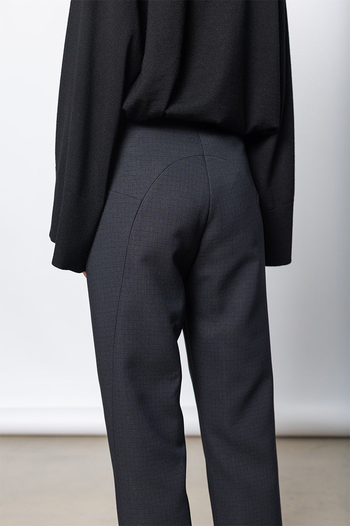 Gingham Posy Pants - Midnight