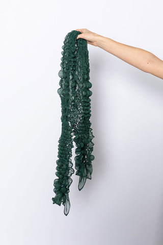 Grainy Dots Shibori Scarf - Dark Green
