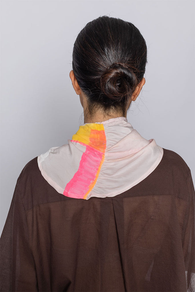 Hand Painted Scarf IV - Pink/White Wash/Yellow