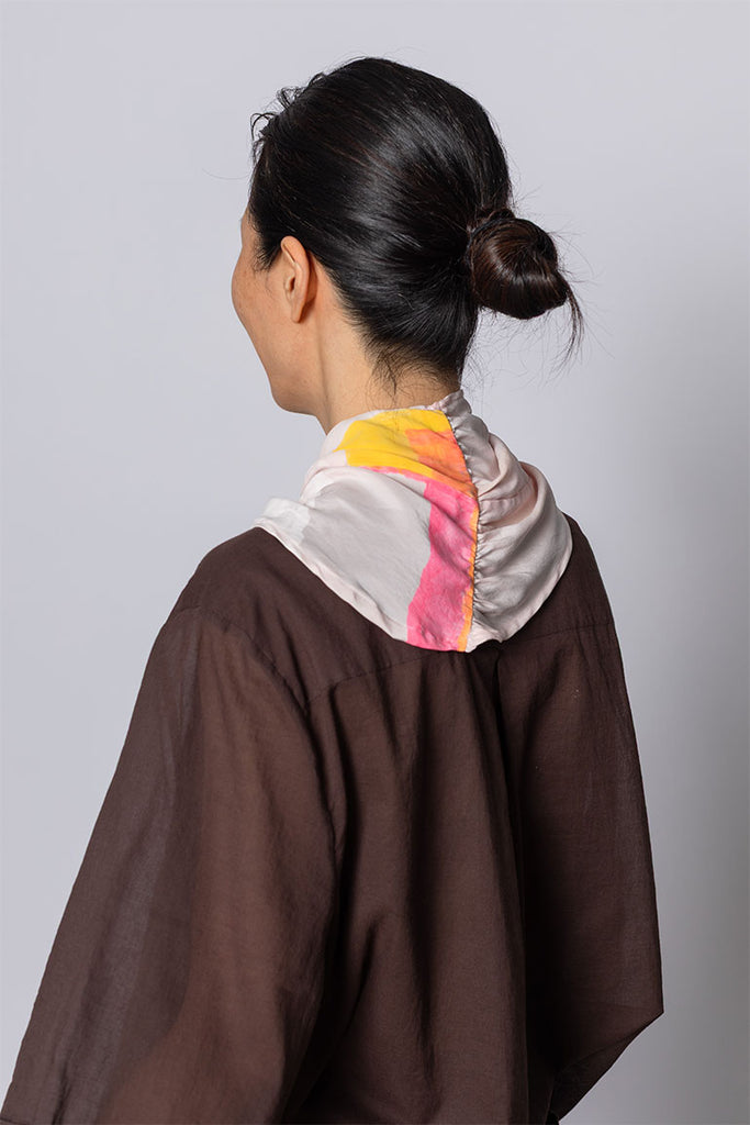 Hand Painted Scarf IV - Pink/White Wash/Yellow