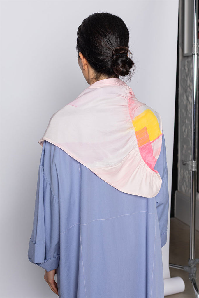Hand Painted Scarf I - Pink/Yellow
