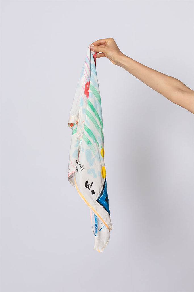 Hand Painted Scarf VIII - Multi/Stripe